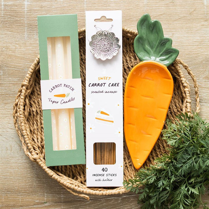 Brighten your home with the Set of 3 Carrot Patch Daisy Taper Candles unscented, perfect for spring decor.