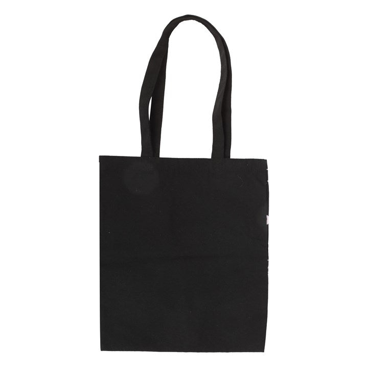 Plain black polycotton tote bag with two handles