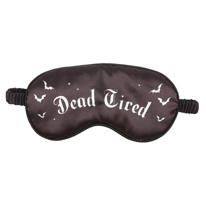 Dead Tired Satin Sleep Mask features a gothic design, perfect for blocking light and enhancing your beauty sleep.