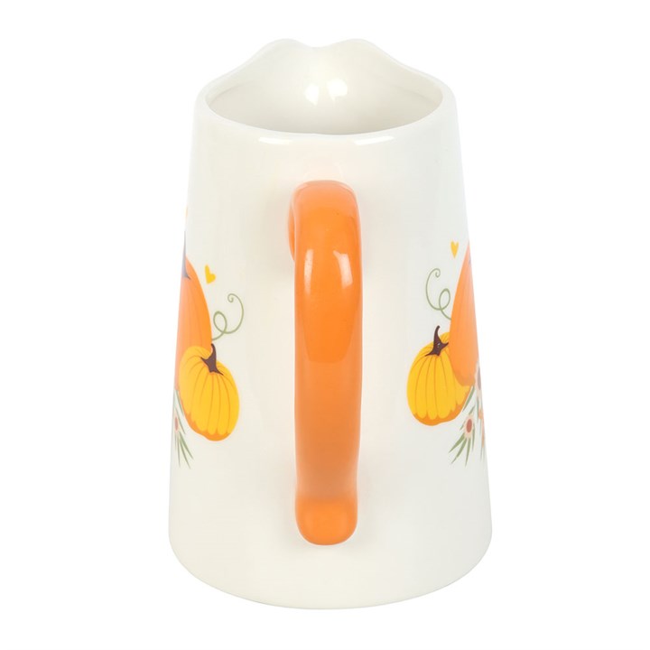 Brighten your home with the Autumn Pumpkin Ceramic Flower Jug, featuring a charming pumpkin design and vibrant orange handle.
