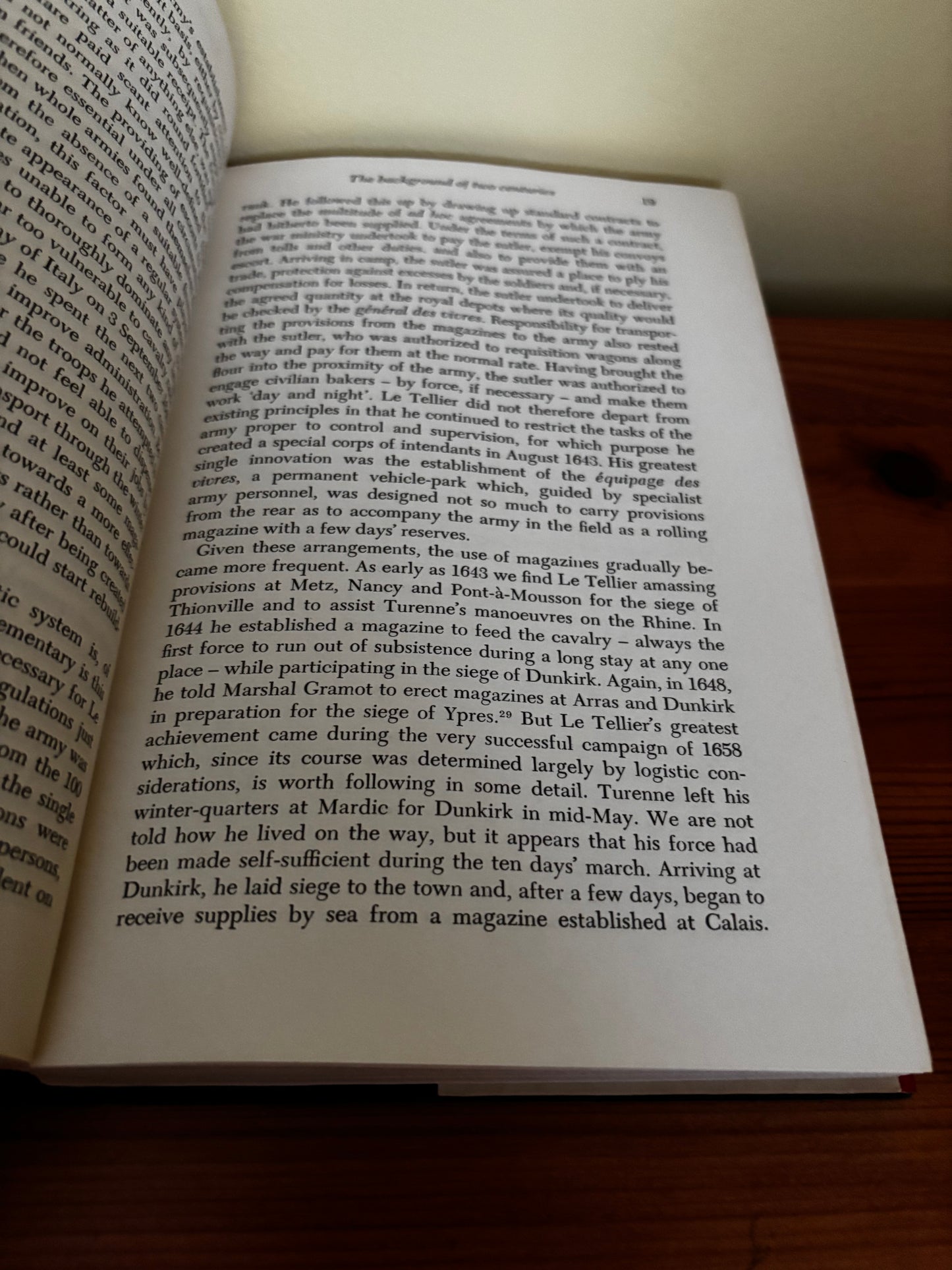Detailed page from "Supplying War: Logistics from Wallenstein to Patton," exploring military logistics across history.