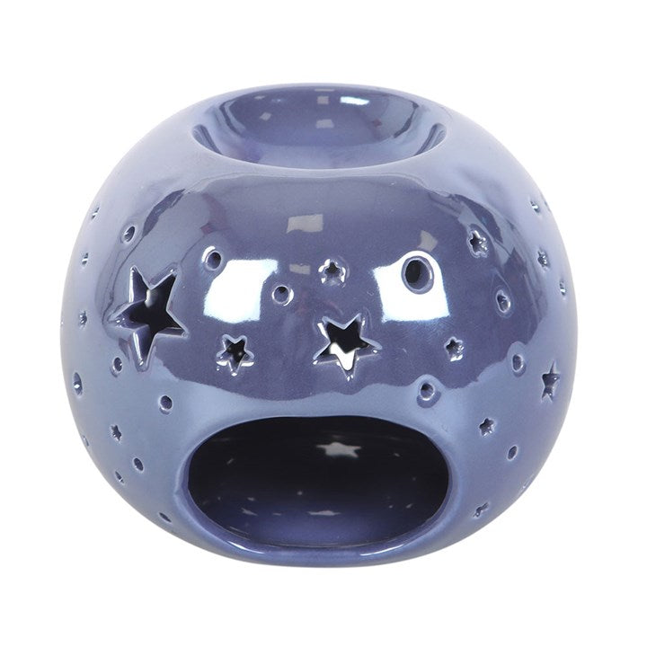 Purple Iridescent Star Oil Burner and Wax Warmer, adding mystic charm with a radiant glow and star-shaped cutouts.
