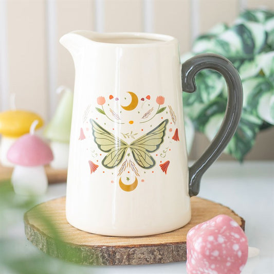 Whimsical Fairy Wing Ceramic Flower Jug, perfect for displaying blooms and adding charm to any home decor.