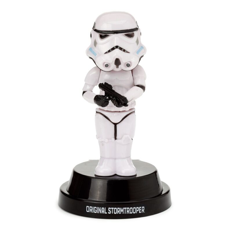 Solar-powered Stormtrooper figurine on a round black display base, Original Stormtrooper.
