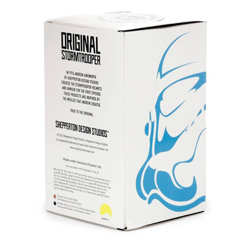 Box for Solar Pal - The Original Stormtrooper, a solar-powered desk collectible with a blue Stormtrooper silhouette.