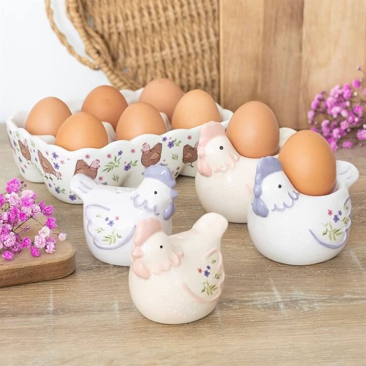 🐔 Set of 2 Hen Shaped Egg Cups