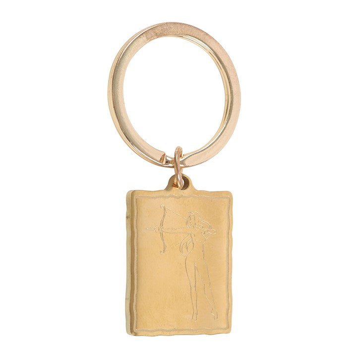 Elegant Athena Goddess Talisman Keyring showcasing a gold-toned pendant, symbolising wisdom and strength.