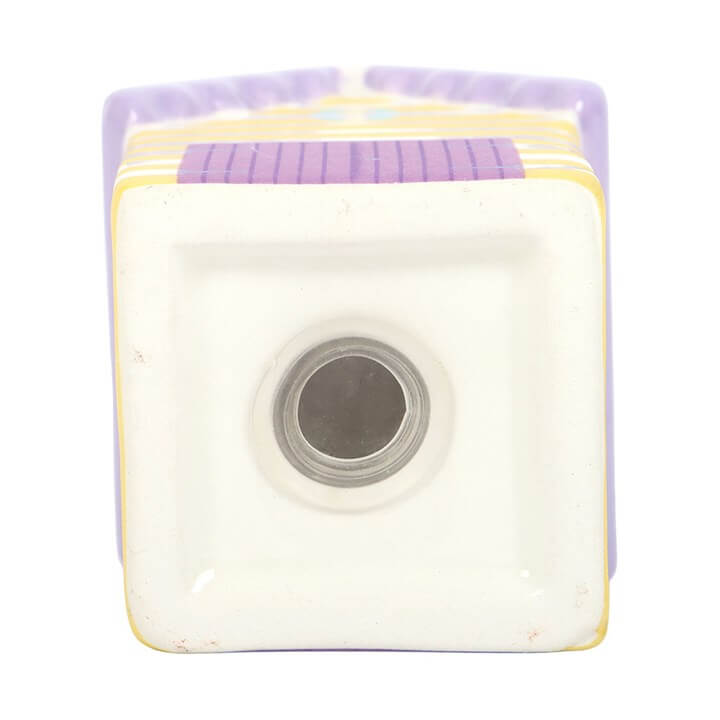 Pastel Beach Hut Salt And Pepper Shakers With Tray Ceramic base view showing the round opening for the shaker.