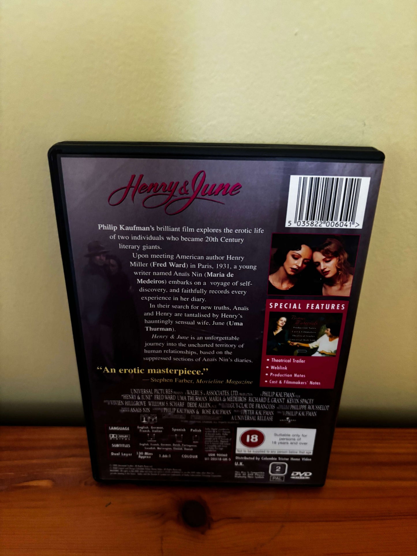 Henry & June (1990) DVD Widescreen Region 2