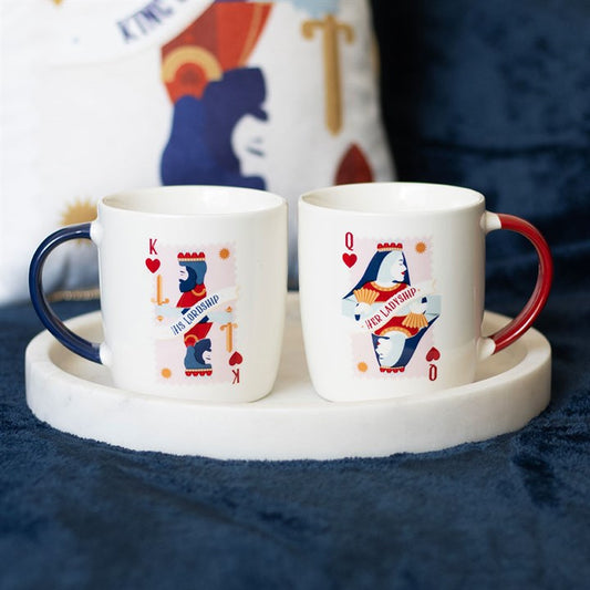 Celebrate love with the Her Ladyship & His Lordship Couples Mug Set, featuring playful card motifs and stylish handles.