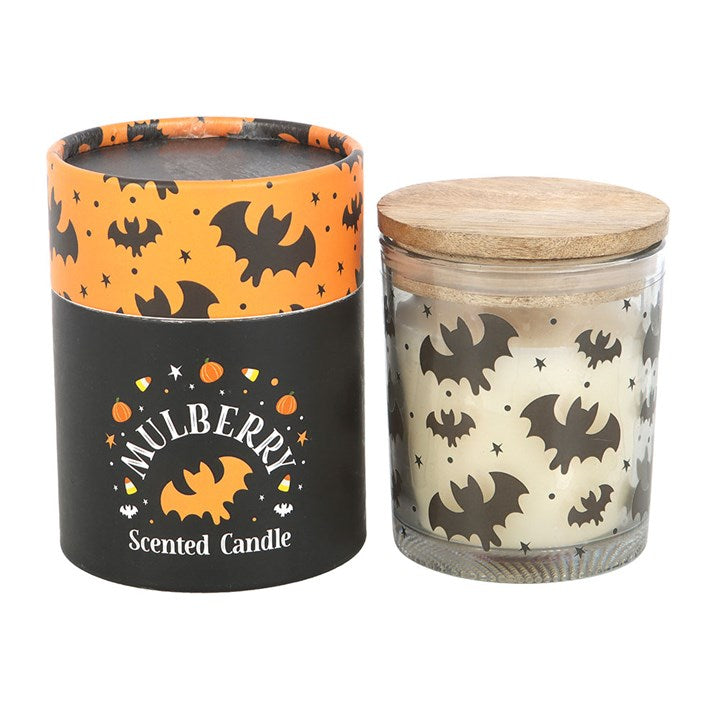Bat Print Mulberry Candle - Batty Mulberry Halloween scent by Mulberry Scented Candle