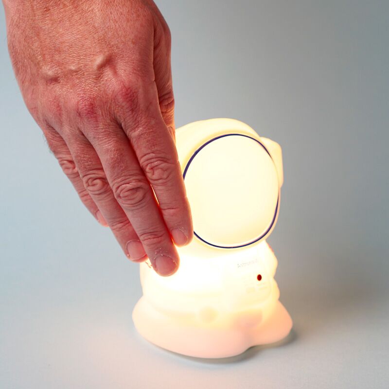 Space Cadets Astronaut colour-change sleep lamp, silicone night light, USB-C rechargeable