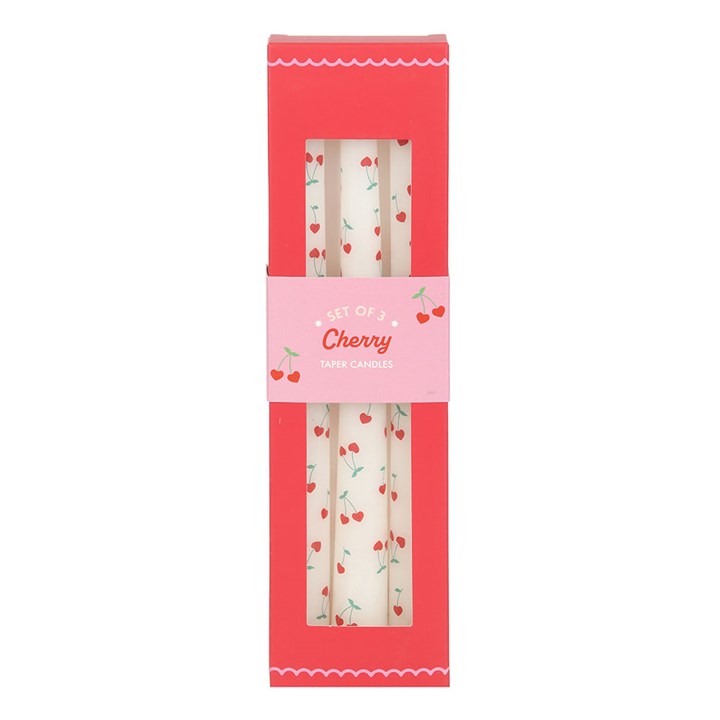 Add charm to your décor with the Set of 3 Heart Cherry Taper Candles, perfect for Valentine's Day gifts.