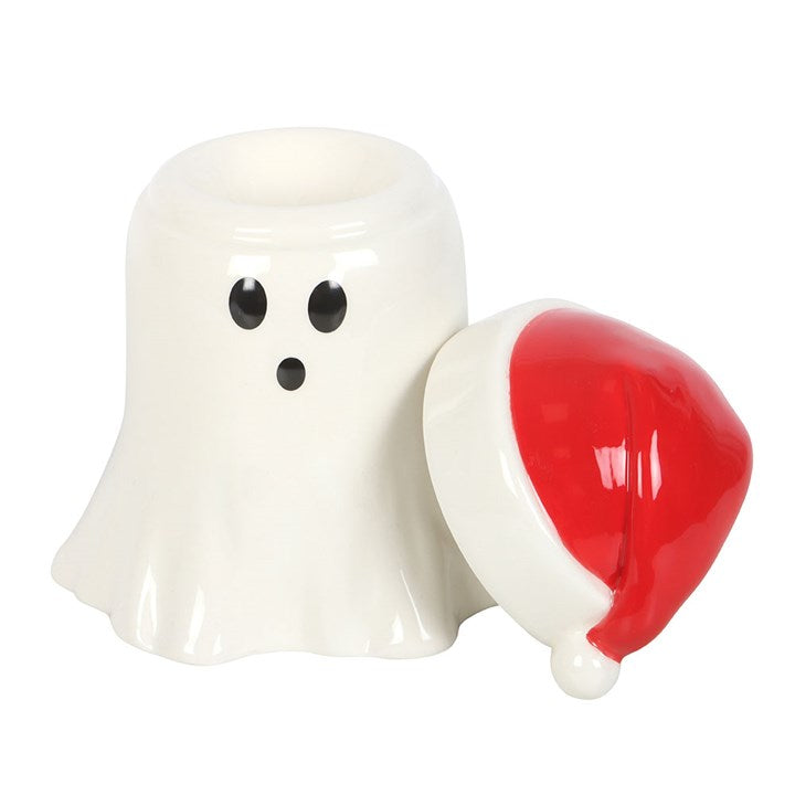 Ghost with Santa Hat Oil Burner and Wax Warmer adds spooky charm to your festive decor for a playful Christmas twist.