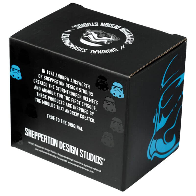 Stormtrooper White Mug - Premium Porcelain packaging featuring Shepperton Design Studios branding.