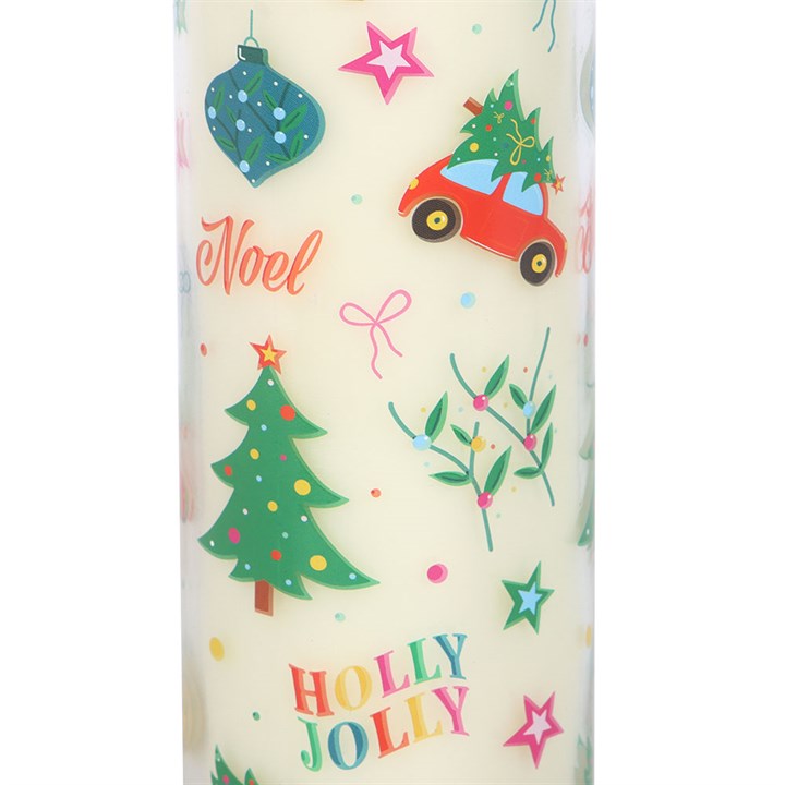 Bright and festive, the Nostalgic Christmas Print Christmas Pudding Scented Tube Candle adds charm to your holiday decor.