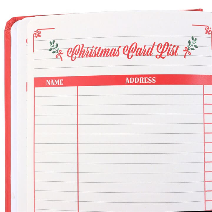 Merry Little Christmas Planner features a Christmas card list to help you stay organised this festive season.