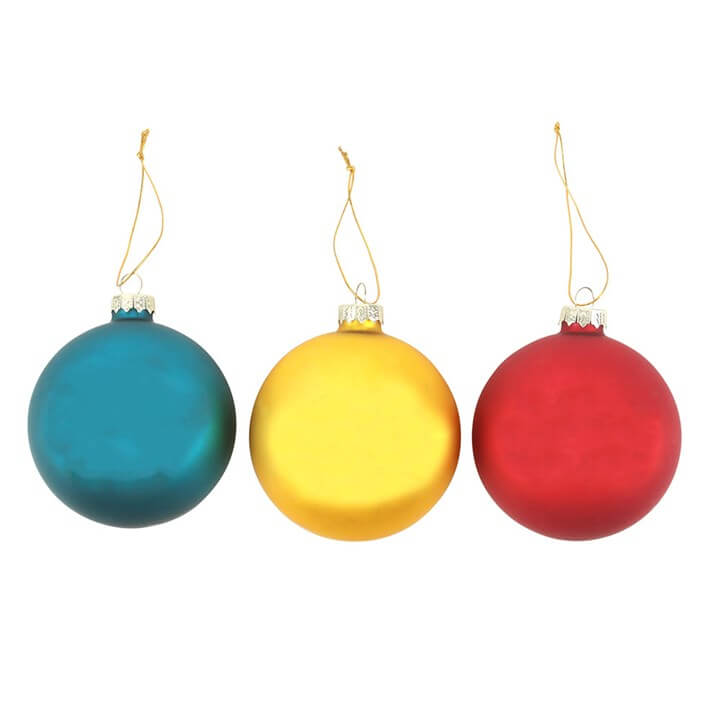 Brighten your festive decor with the Set of 3 Nostalgic Christmas Glass Baubles in vibrant colours and classic designs.