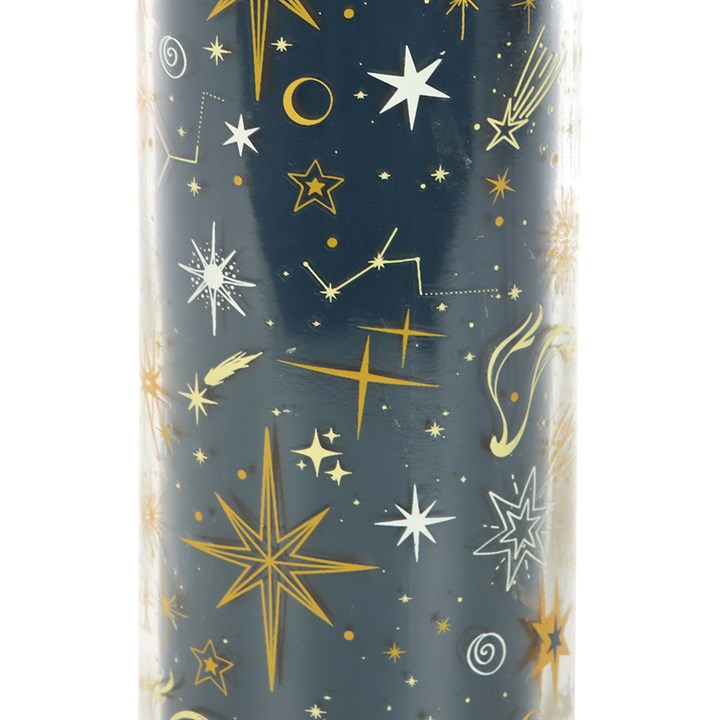 Starry Night Cinnamon tube candle with celestial design, infusing spaces with cinnamon and blackberry warmth.