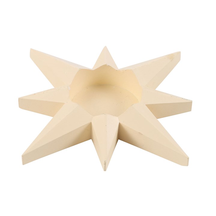 Illuminate your home with the Cream Star Tealight Candle Holder, a stylish addition to any star-themed décor.