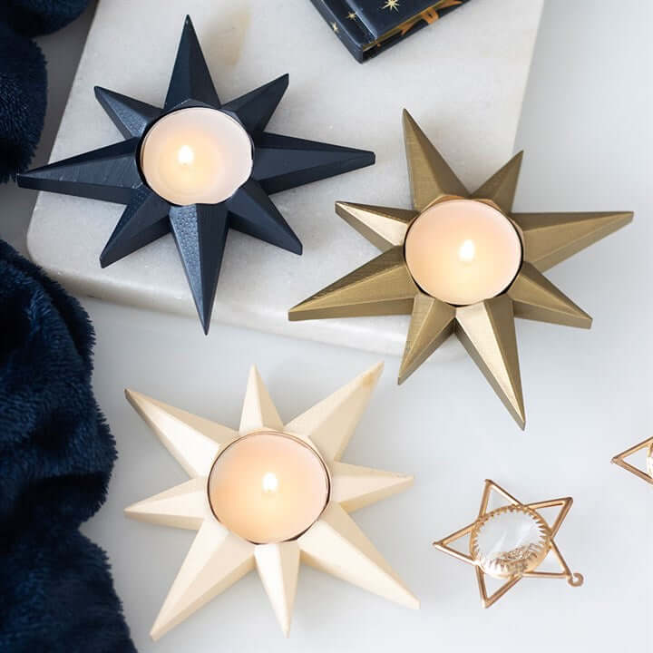 Illuminate your space with the Cream Star Tealight Candle Holder, perfect for adding festive charm and elegance.