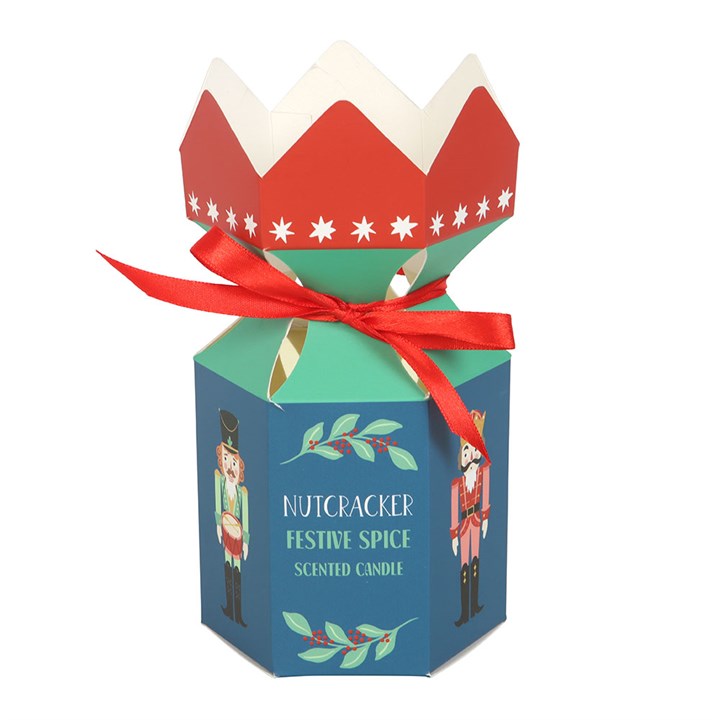 Nutcracker Festive Spice Candle in festive packaging, perfect for gifting and infusing warmth into your home.