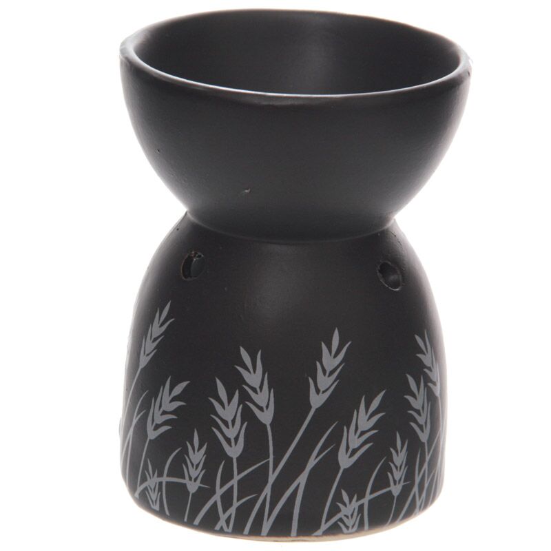 Decorative Ceramic Black and White Grass Design Oil & Wax Burner