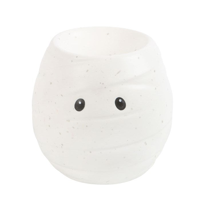 Mummy shaped oil burner and wax warmer, ceramic, 11cm tall, dual‑purpose, single tealight.