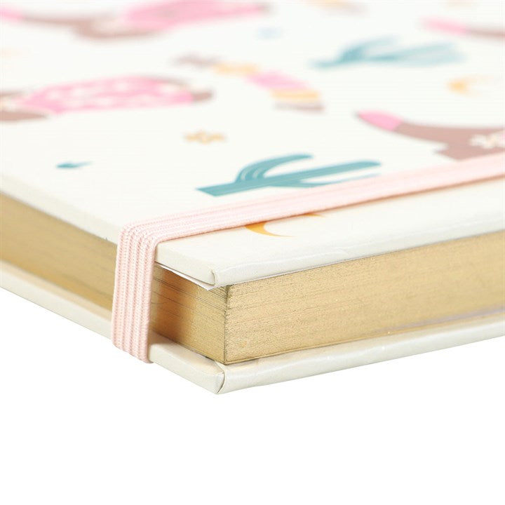 Cowboy Boot A5 Notebook with Sticker Sheet showcasing a girly Western design and vibrant doodle stickers.