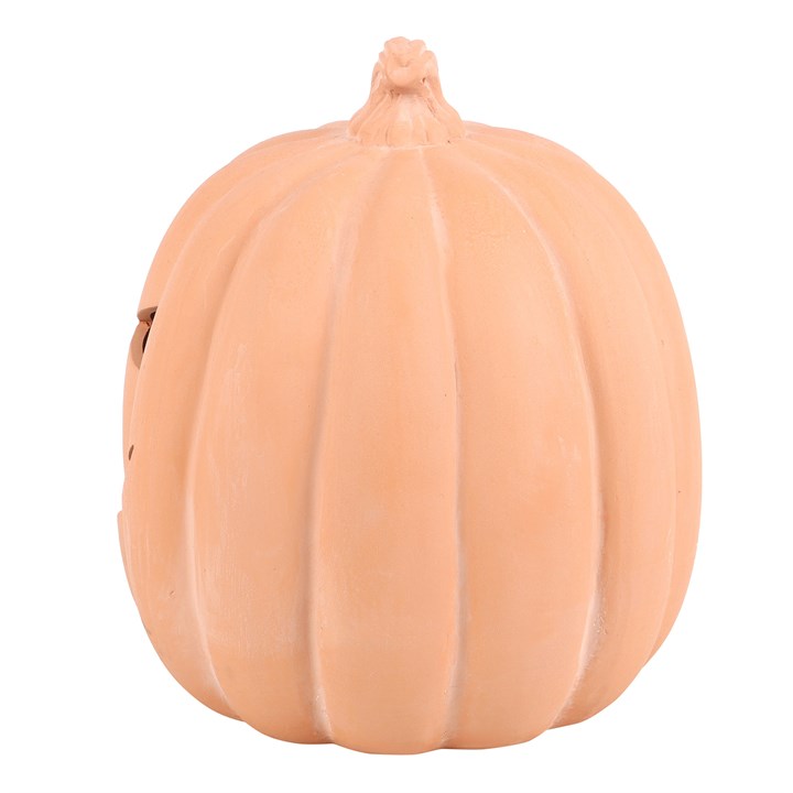 22cm Terracotta Pumpkin Ornament for stress-free Halloween styling; year-round pumpkin decoration.