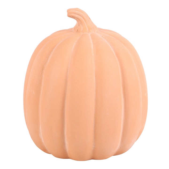 22cm Terracotta Pumpkin Ornament for stress-free Halloween styling; decorate doorsteps and porches year-round.