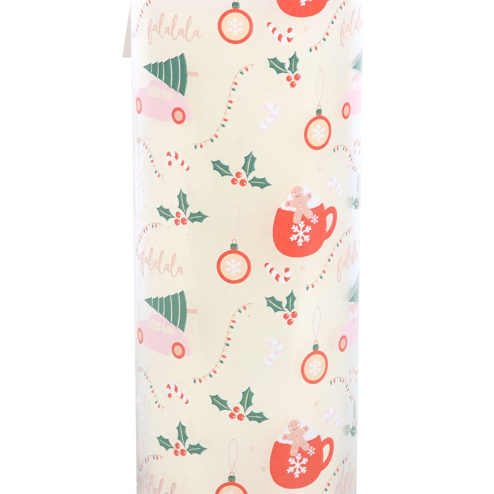 Sugarplum Fun Christmas Print Tube Candle features festive designs and a gingerbread latte scent, perfect for holiday gifting.