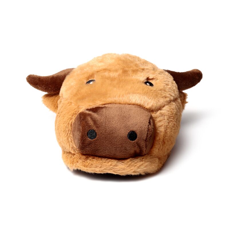 Highland Coo plush head, soft brown cow face with horns.