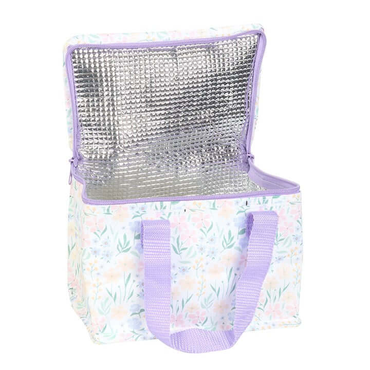 Stylish Ditsy Floral Lunch Bag with a charming garden design, perfect for spring picnics and daily use.