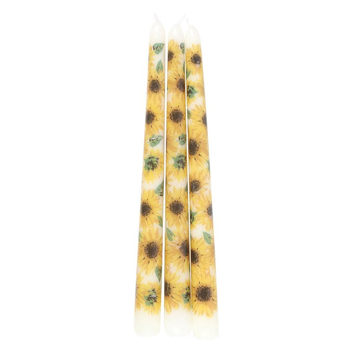 Brighten your home with the Set of 3 Sunflower Taper Candles, perfect for summer table settings and décor.