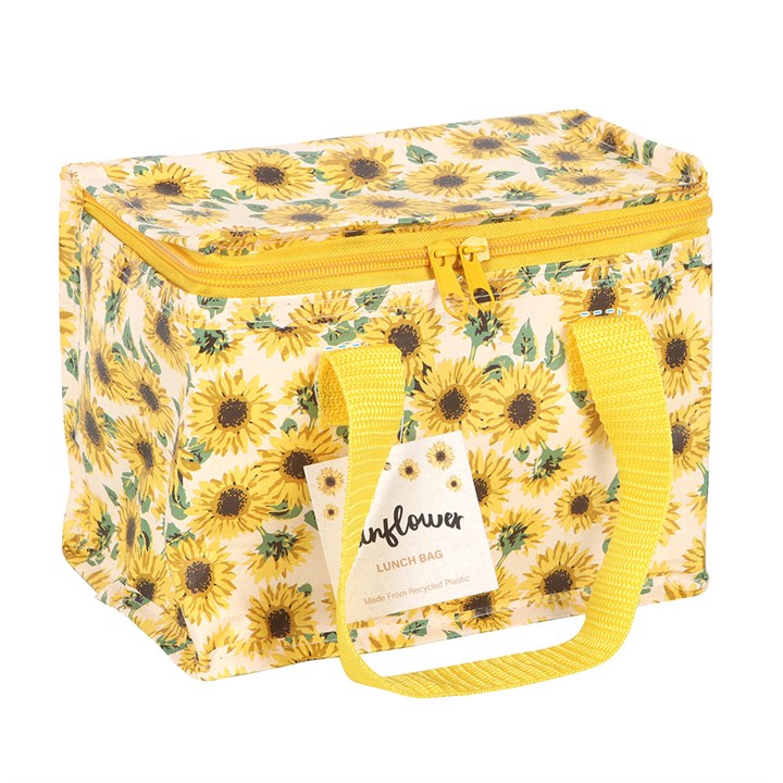 Brighten up lunch with the Sunflower Print Lunch Bag, crafted from recycled plastic and perfect for any outing.