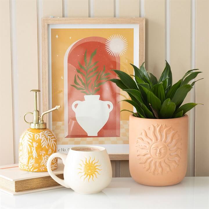 Boho Terracotta Sun Plant Pot