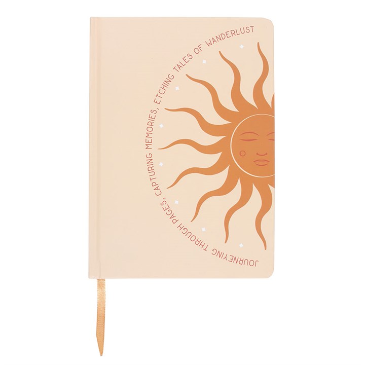 Sun A5 Notebook with a contemporary sun design, perfect for capturing thoughts and dreams. Ideal for any writer.