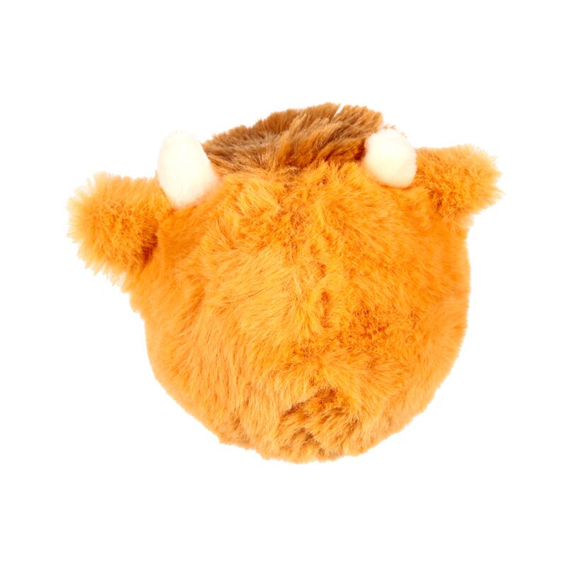 High Bounce Hairy Coos Highland Coo plush ball toy with white horns