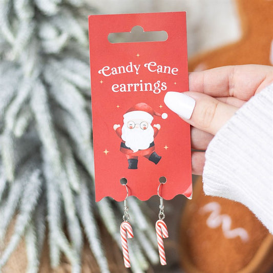Festive Joy Candy Cane Dangle Earrings – Perfect for Christmas Cheer