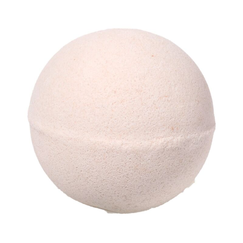 Cream handmade bath bomb ball from Christmas Gonk set for festive bathing.