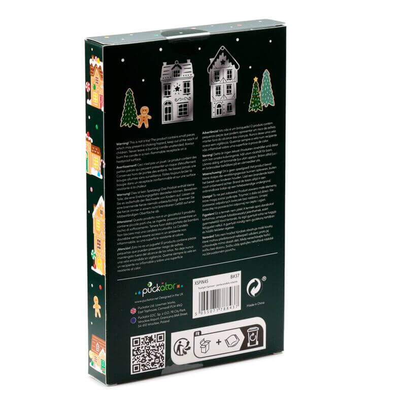 Box packaging for Spinning Tea Light Carousel Candle Holder – Christmas Baker Street.