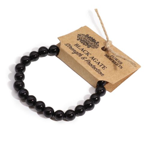 Elegant Power Bracelet - Black Agate, perfect for any outfit, offering strength and protection benefits at your store.