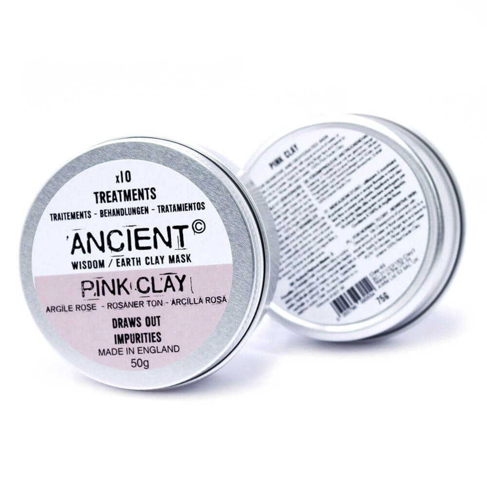 Ancient Pink Clay Face Mask 50g – Pink Kaolin clay mask in a 50g tin.