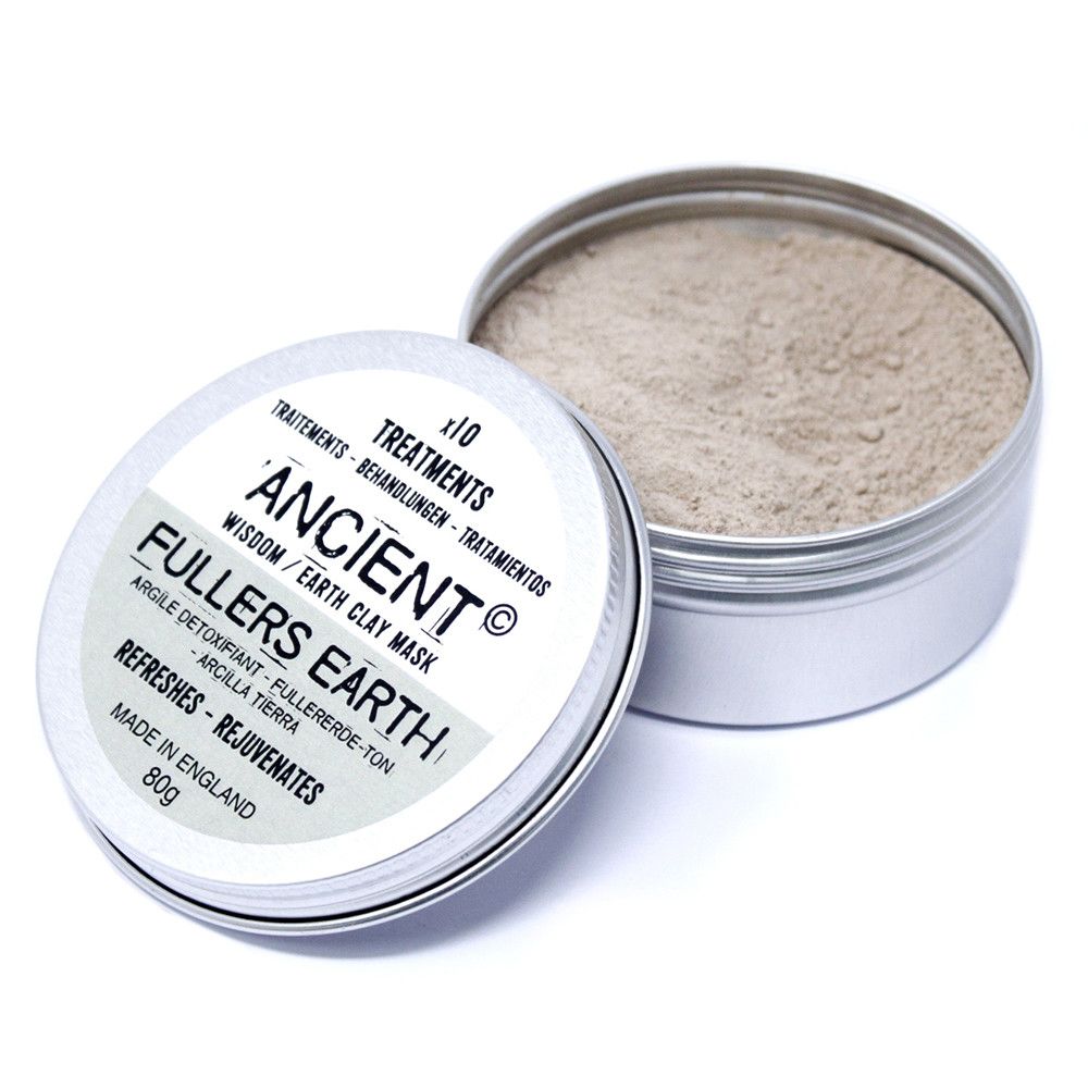 Ancient Earth Fuller Earth Face Mask 80g – mineral clay mask in tin, purifies and detoxifies skin.