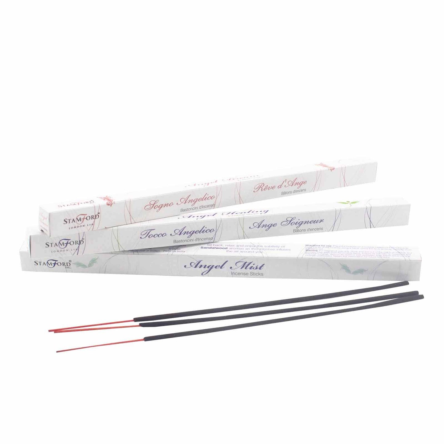 Stamford Gift Set - Angel (White) by Stamford: three white angel incense boxes with black incense sticks