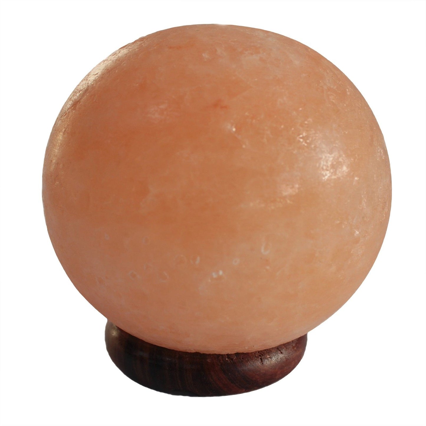 Salt Lamp Ball - Big Wooden Base illuminates your space with authentic Himalayan crystal energy.