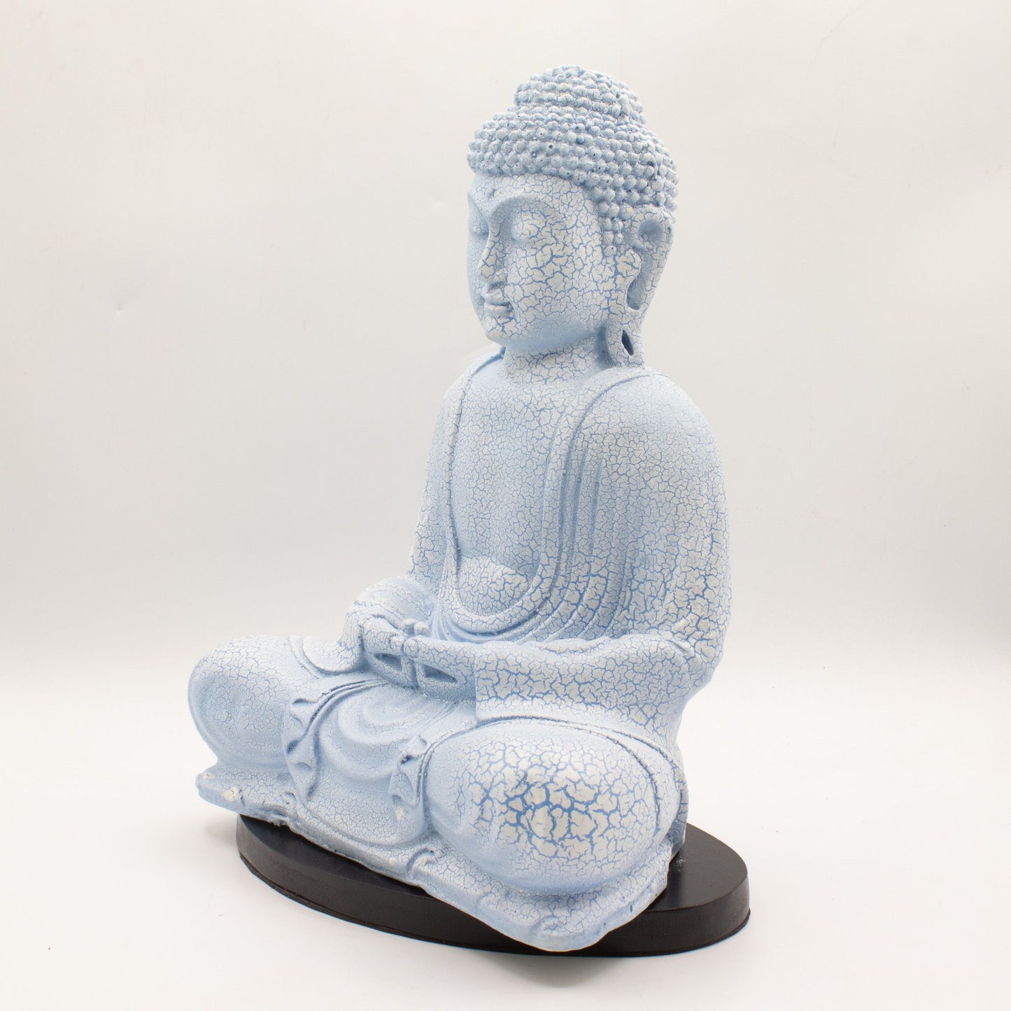 Meditation Buddha Lamp Sky Blue Oval Stand