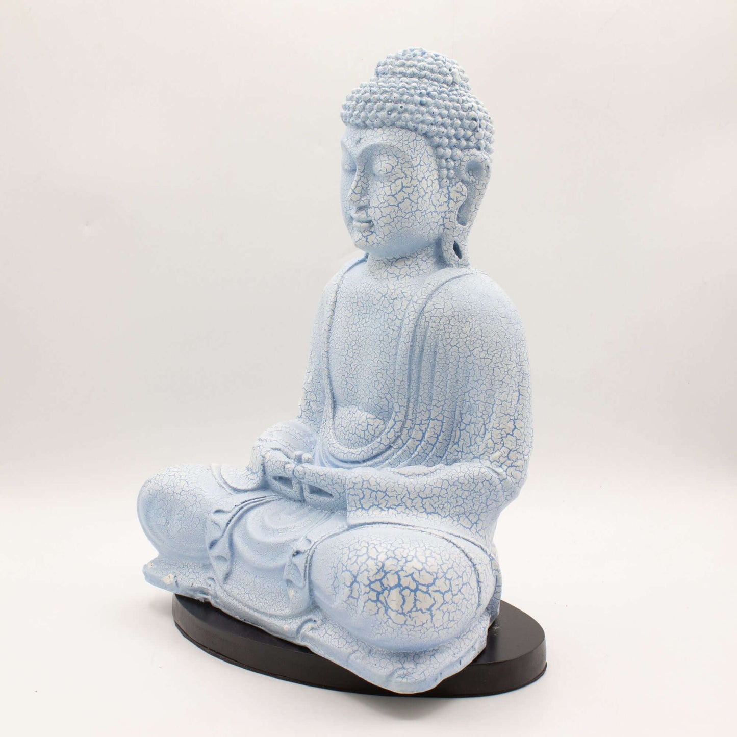 Meditation Buddha Lamp Sky Blue Oval Stand