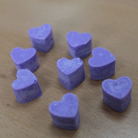Bright purple Aroma Wax Melts - Lavender hearts, crafted from pure essential oils for a soothing aroma experience.